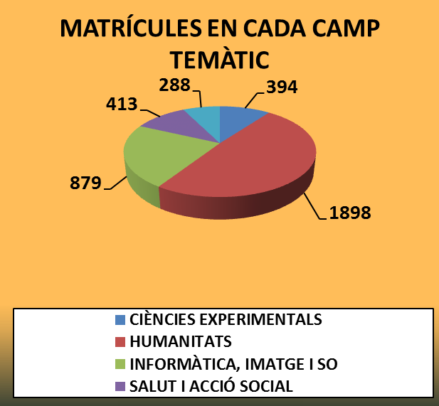 Matrícules en cada camp temàtic