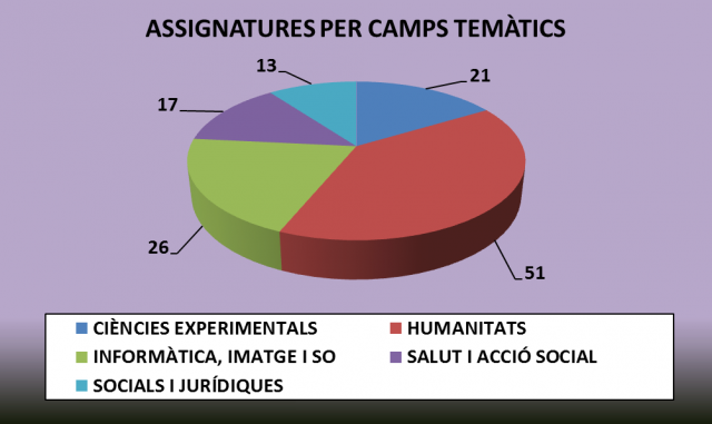 Assignatures per camps temàtics